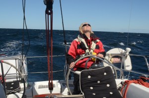 Vinni checks the sails